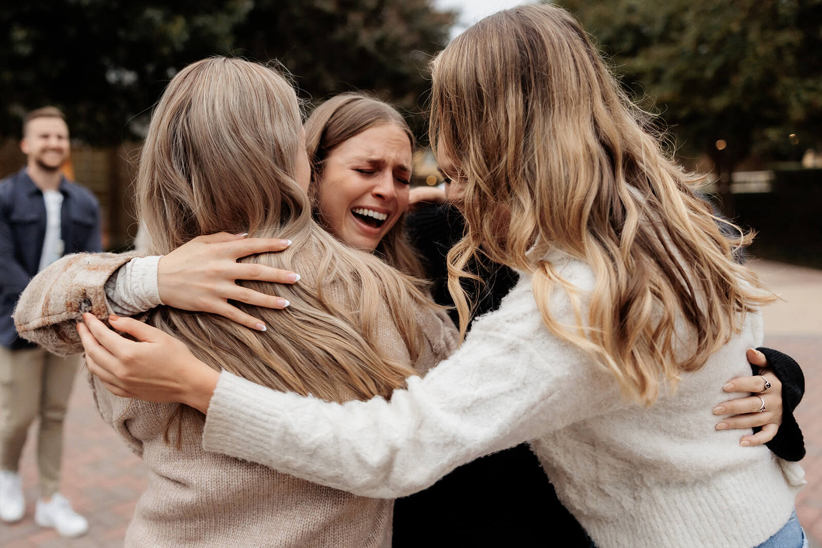 woman celebrating engagement | Texas Christian University Proposal