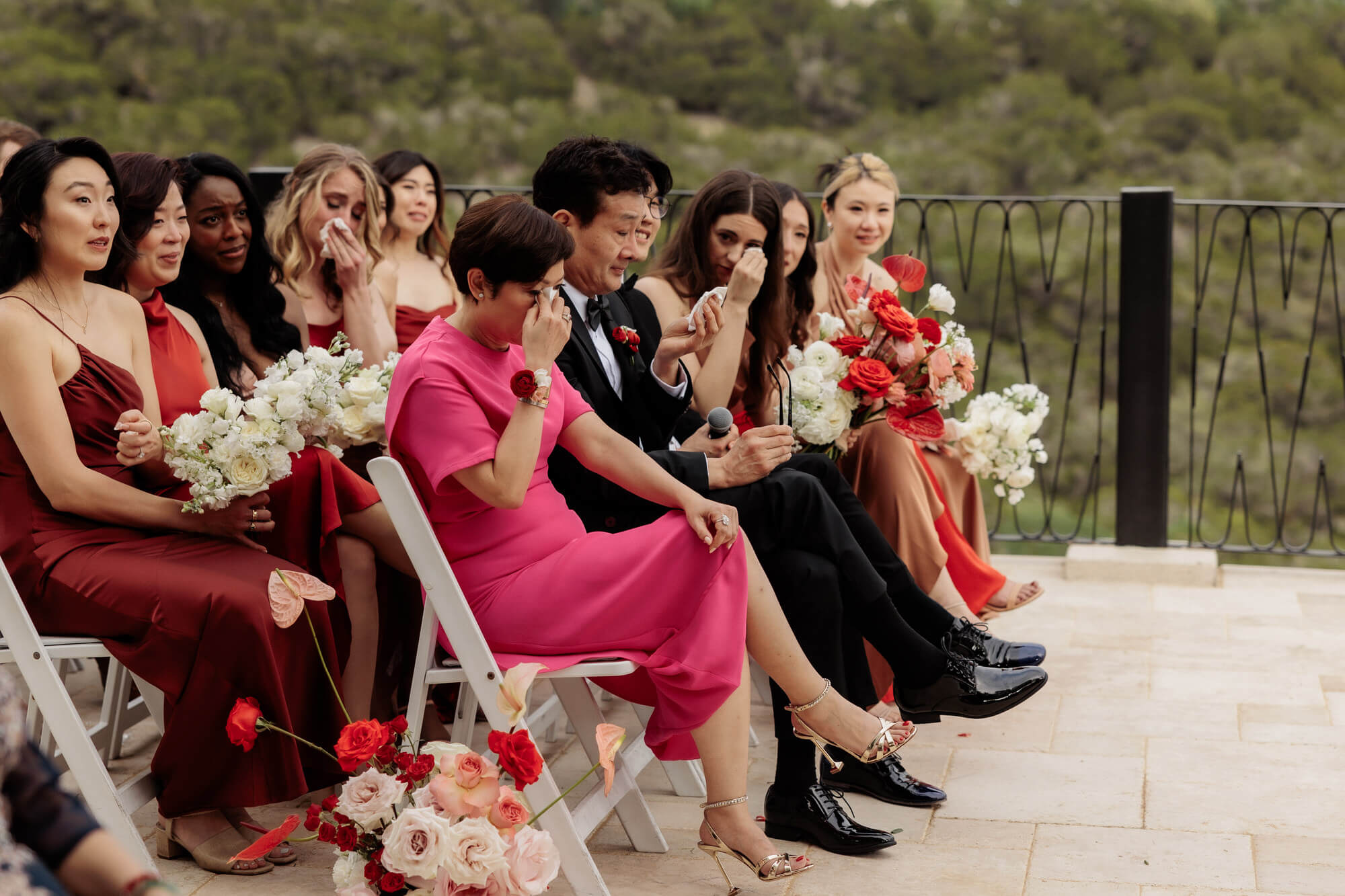 Guests tear up during Italy wedding ceremony