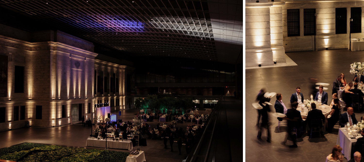 Museum wedding reception dinner at the Cleveland Museum of Art